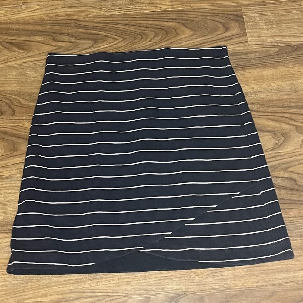 LOFT Navy  and White Striped Mini Skirt